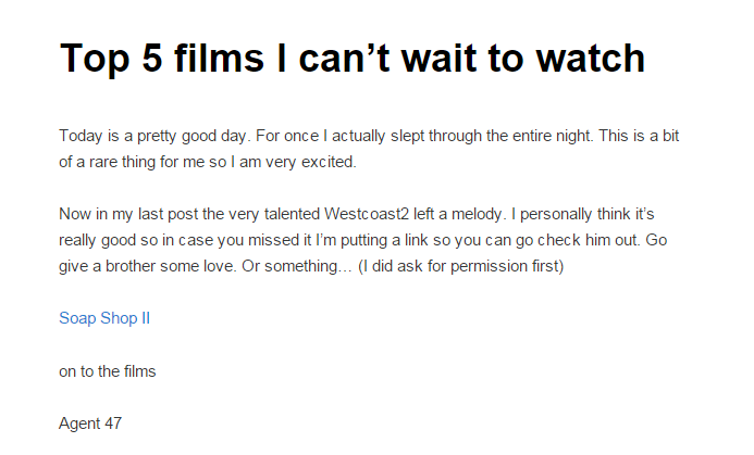 Top 5 films Poppy can't wait to watch