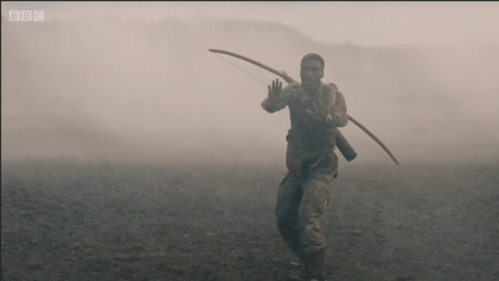 Black angel stops the child