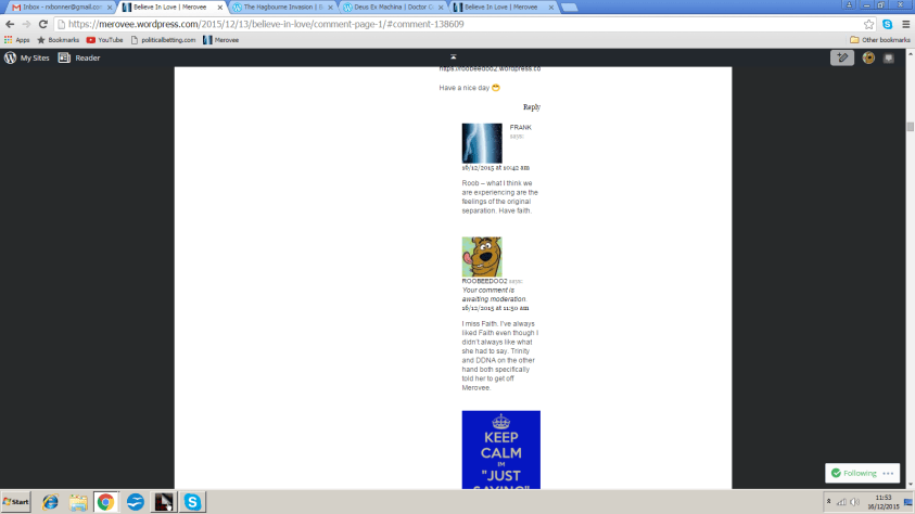 Another merovee comment in moderation part 1