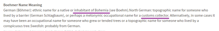 Boehmer etymology