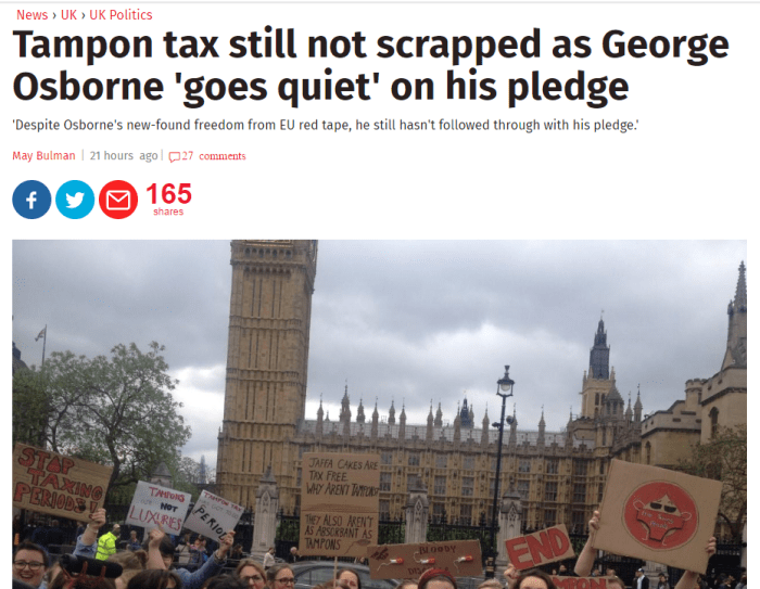 Tampon Tax Headline