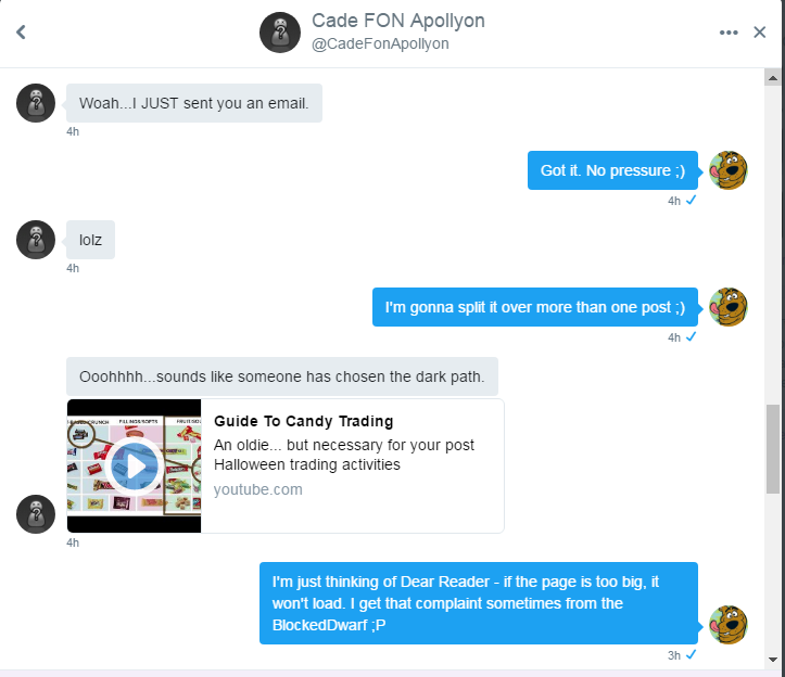 Cade and Roob convo before Doctor Who episode