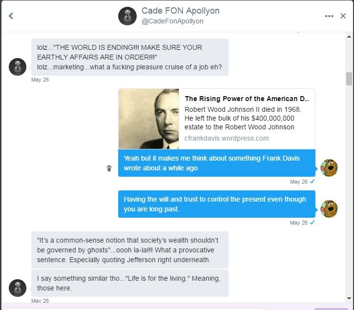 Cade and Roob convo Friday night