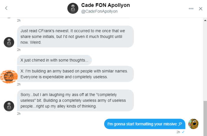 Cade ponders CFD and CFA and X chimes in