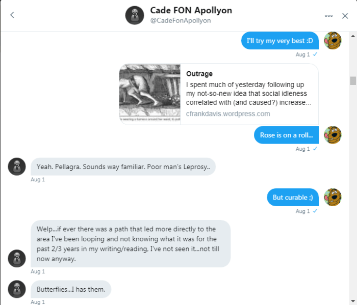 Roob draws Cade's Attention to Rose's Roll