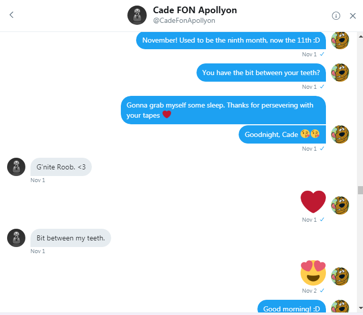 Cade and Roob say goodnight Surprise for Roob in the morning