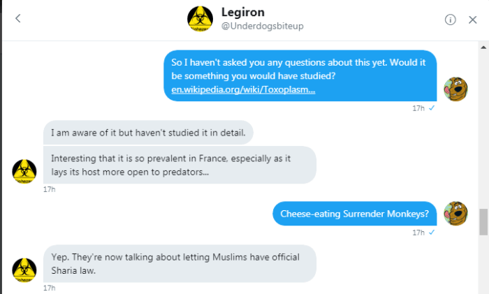 Roob asks Legs a question