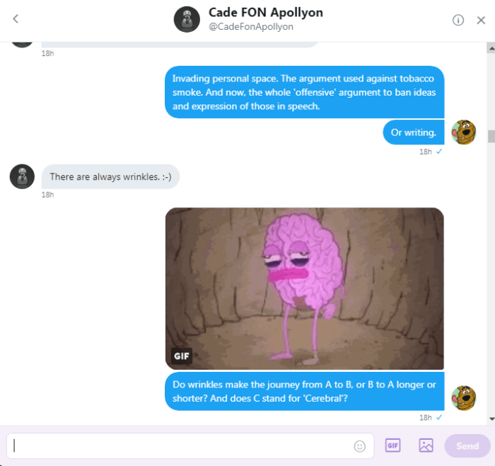 Cade's wrinkles and Roob's brain