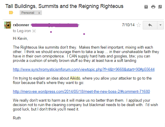 Email 011014 from Roob to Leggy about Aikido