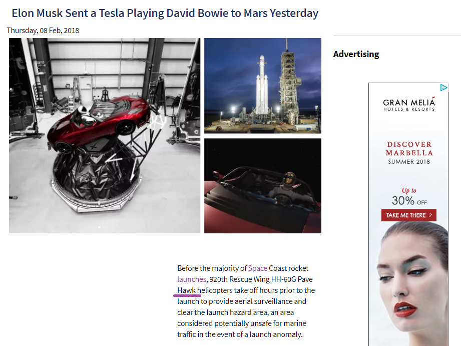 Elon Musk Sent a Tesla into space playing David Bowie