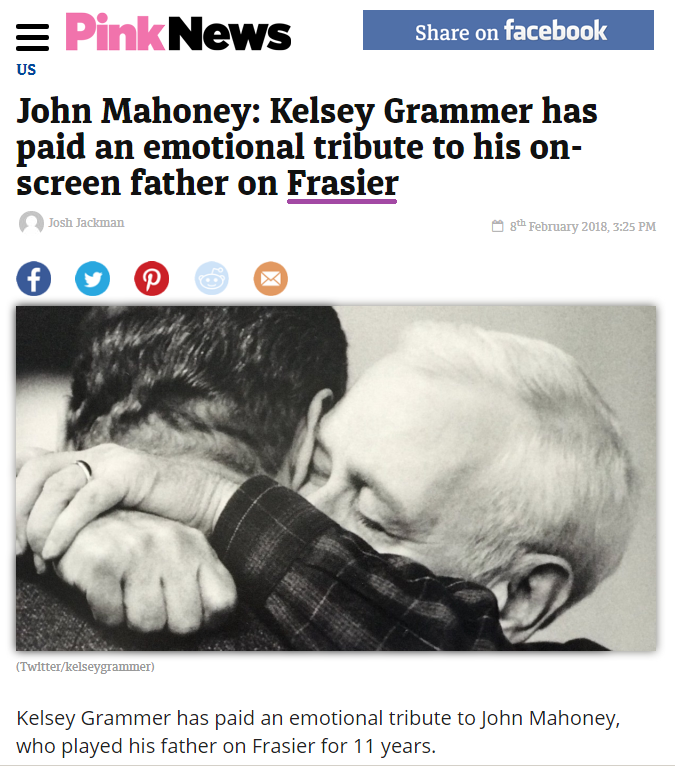 Pink News John Mahoney death