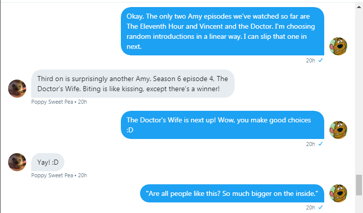 Poppy and Roob discuss Cades Who Introductory Course 5