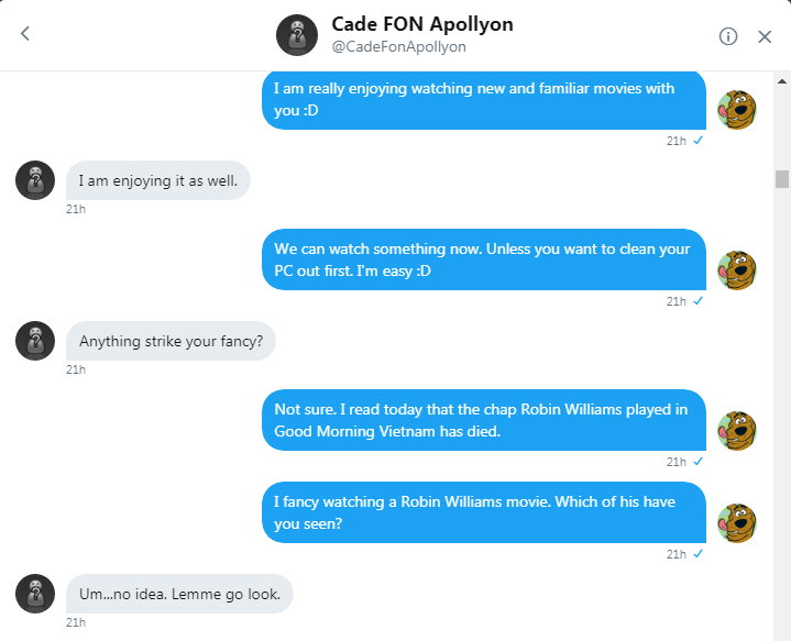 Roob and Cade indulged in a Robin Williams-fest 1