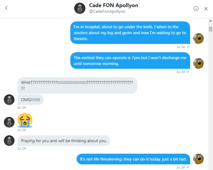 Roob converses with Cade from hospital 1