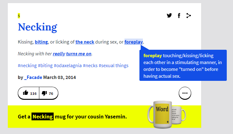 urban dictionary necking