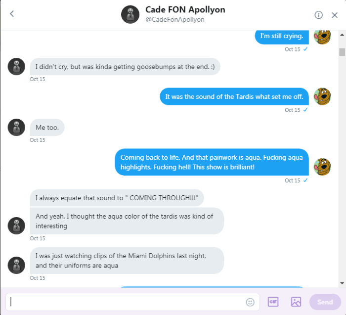 Roob and Cade discuss the aqua tardis