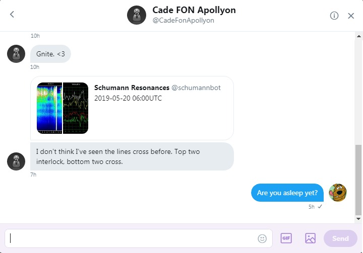 Cade sents Roob a Tweet