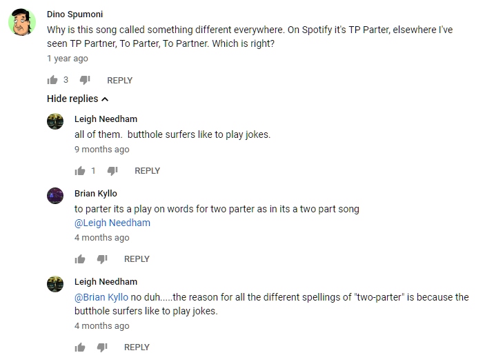 YT Dino Spumoni question