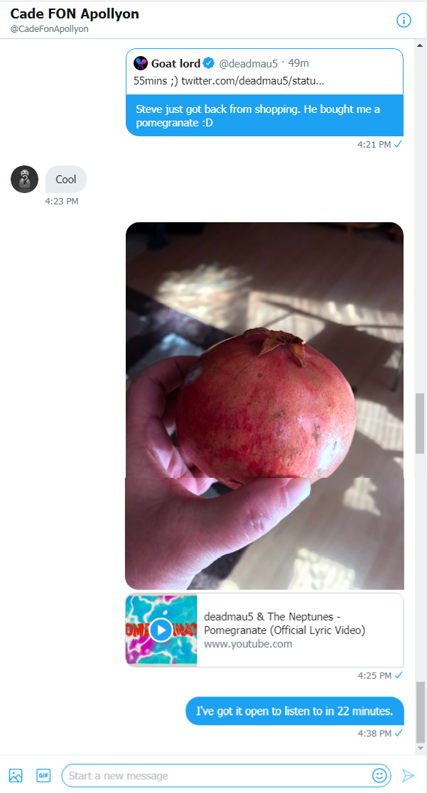 Roob shows Cade her pomegranate