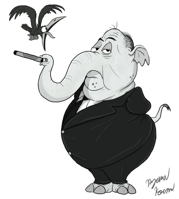 Alfred Hitchcock Caricature Ryan Kovar