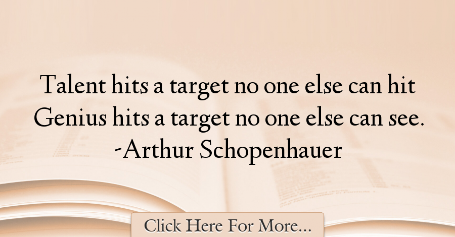 Arthur Schopenhauer Genius Quote