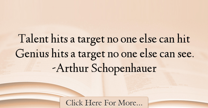 Arthur Schopenhauer Genius Quote