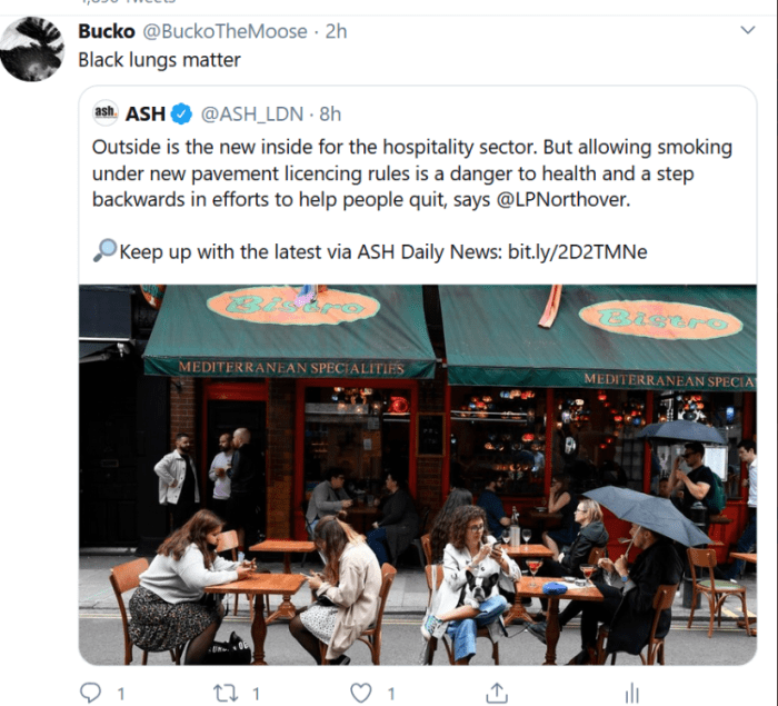 Black Lungs Matter Bucko Tweet